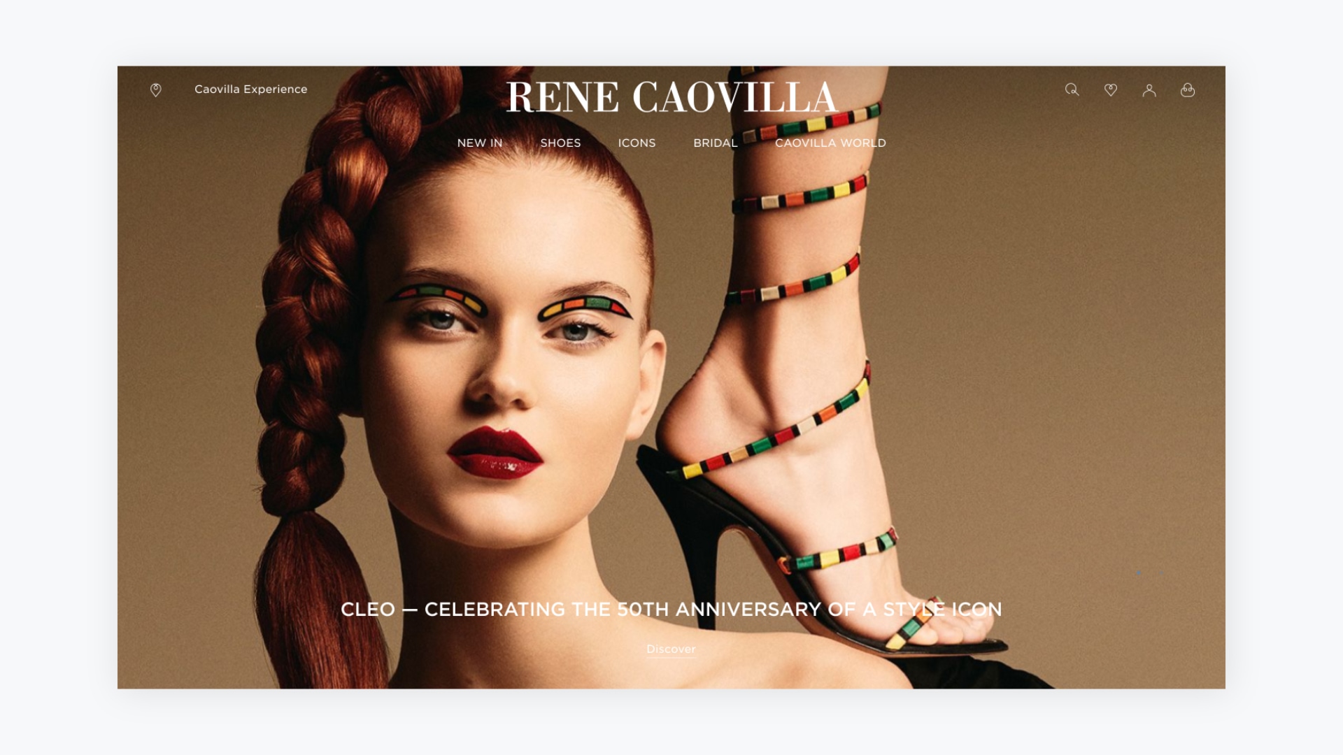 Homepage of the new e-commerce for René Caovilla shoes